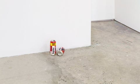 The artwork All the Good Times We Spent Together by artist Alexandre Lavet, which looks like two crushed beer cans.