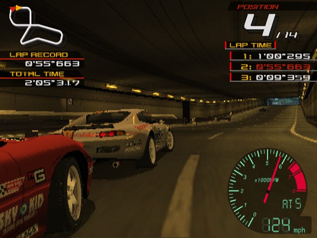 Ridge Racer V tunnel race on PlayStation 2
