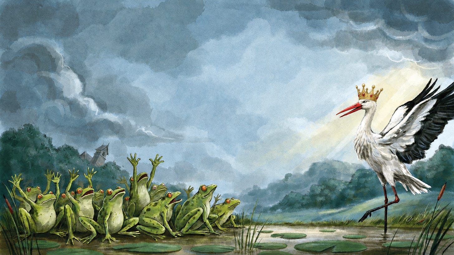 Aesop’s “The Frogs Who Wished for a King”