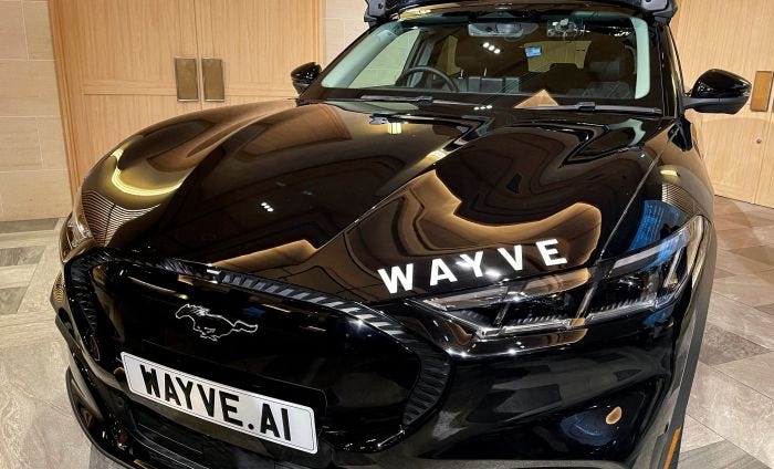 Black Wayve self-driving car.
