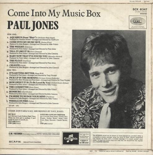 英LP1st Paul Jones Come Into My Music Box Come Into My Music Box