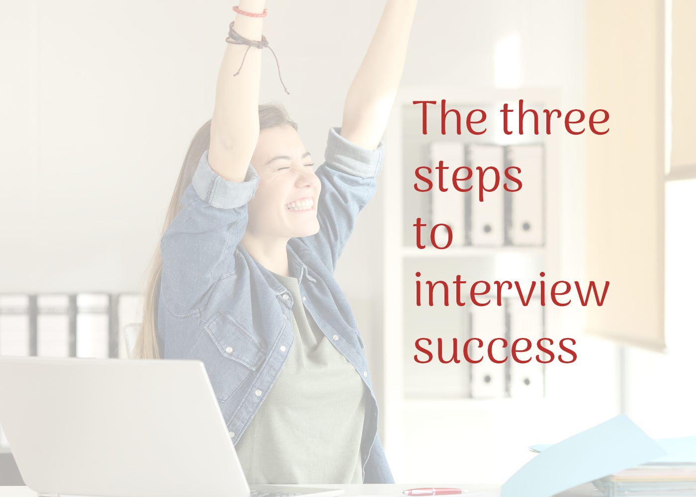 A woman thrilled at landing the first job of her career.