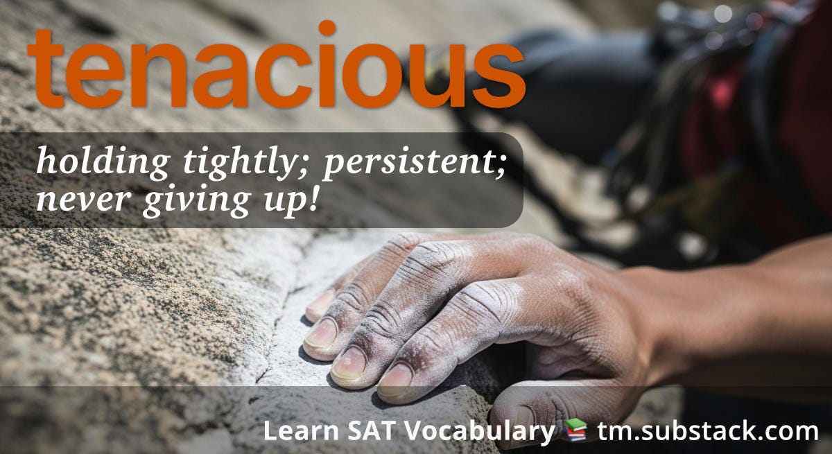 Tenacious — Meaning, Definition, & Examples | SAT Vocabulary