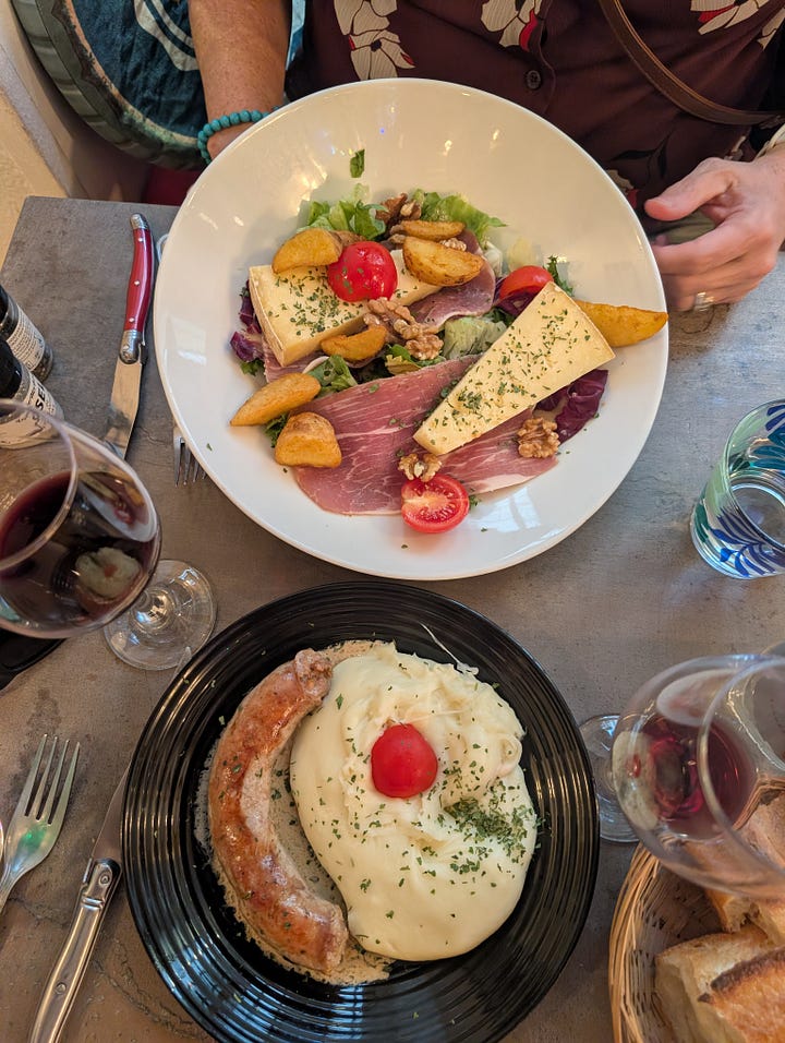 Foods at a Parisien restaurant