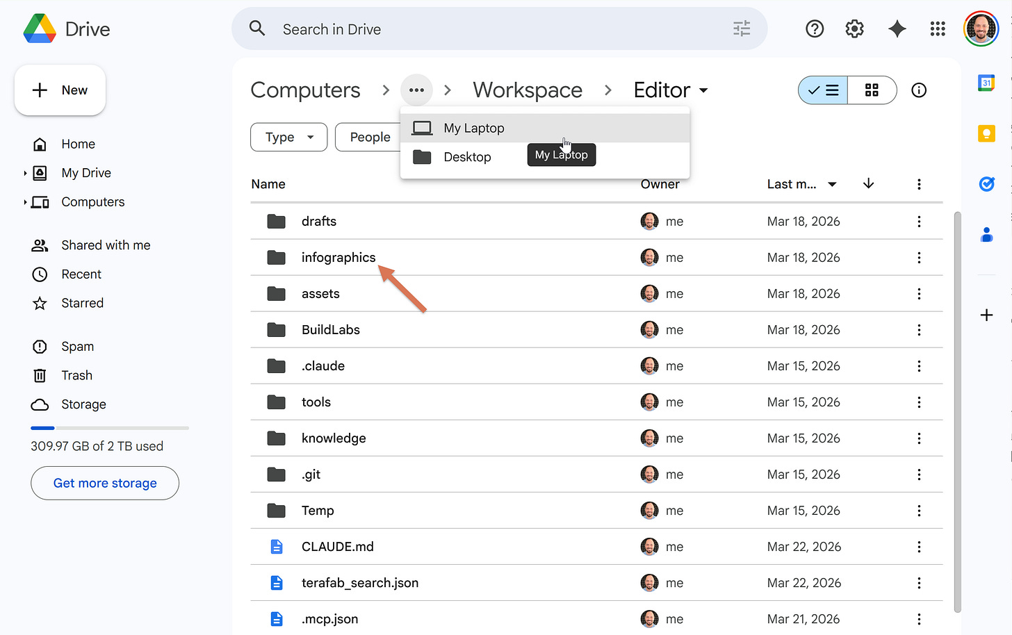 Claude Dispatch: sync your Cowork workspace folder with Google Drive