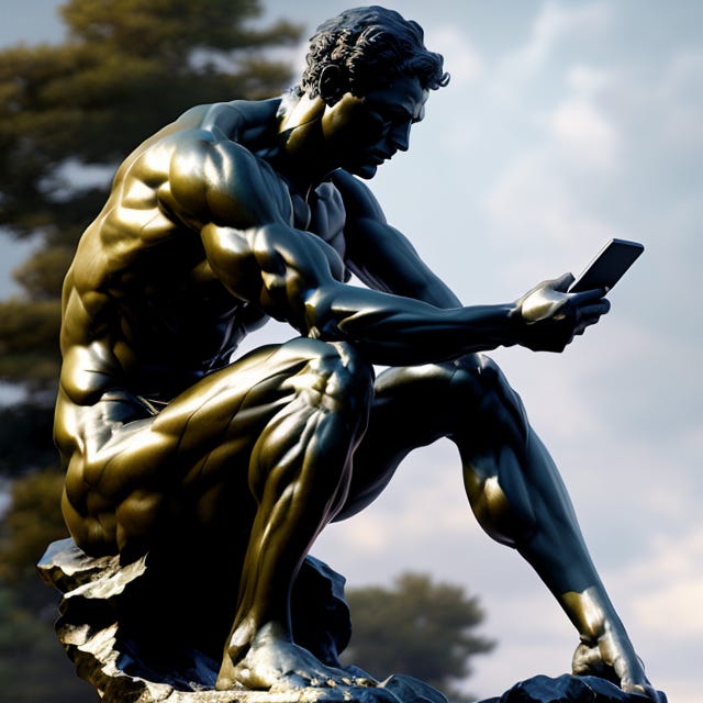 digital thinking man