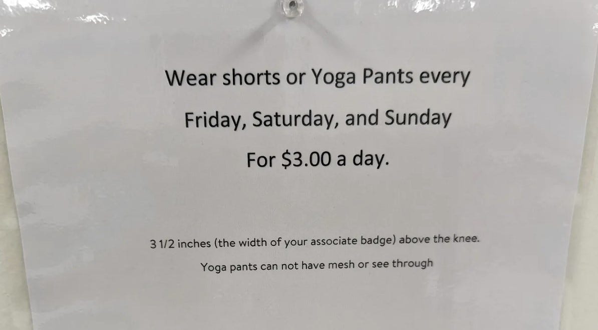 Walmart wants ME to pay THEM for my comfort...