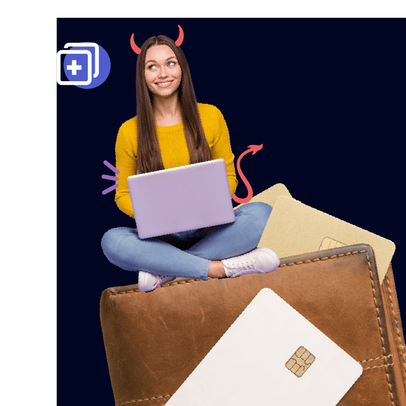 Woman sat on a wallet using a laptop