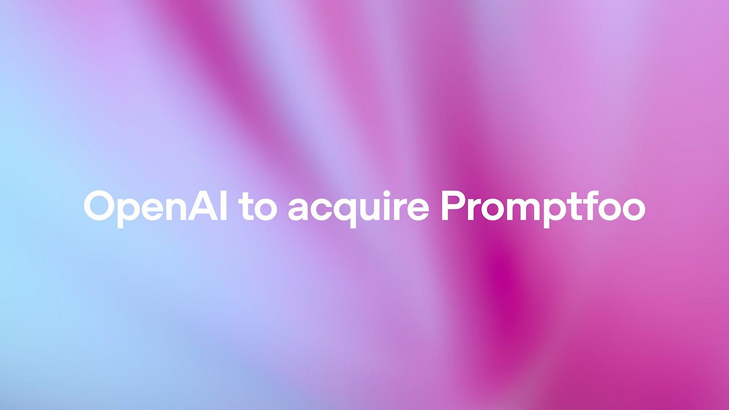 We're acquiring Promptfoo. Their technology will strengthen agentic security testing and evaluation capabilities in OpenAI Frontier. Promptfoo will remain open source under the current license, and we will continue to service and We're acquiring Promptfoo. Their technology will strengthen agentic security testing and evaluation capabilities in OpenAI Frontier. Promptfoo will remain open source under the current license, and we will continue to service and