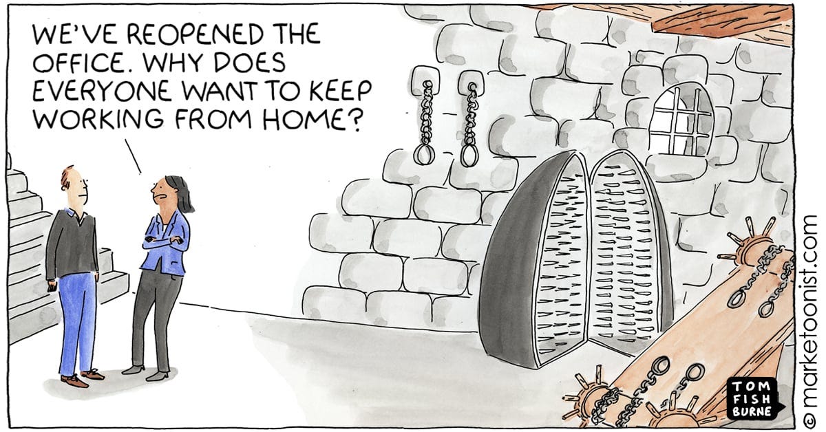 Returning to the Office cartoon - Marketoonist | Tom Fishburne
