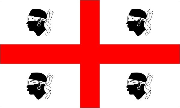 Island of Sardinia, flag of the island until 1999, size: 150 x 90 cm