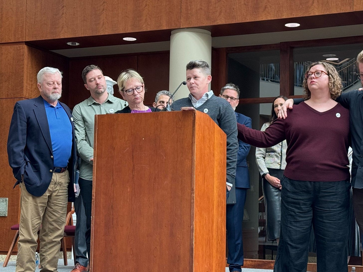 Becca Good, widow of Renee Good, speaks at a press conference on Oct. 1, 2026, announcing lawsuits against the federal government over Good’s killing by an Immigration and Customs Enforcement agent. (Photo by Madison McVan/Minnesota Reformer).
