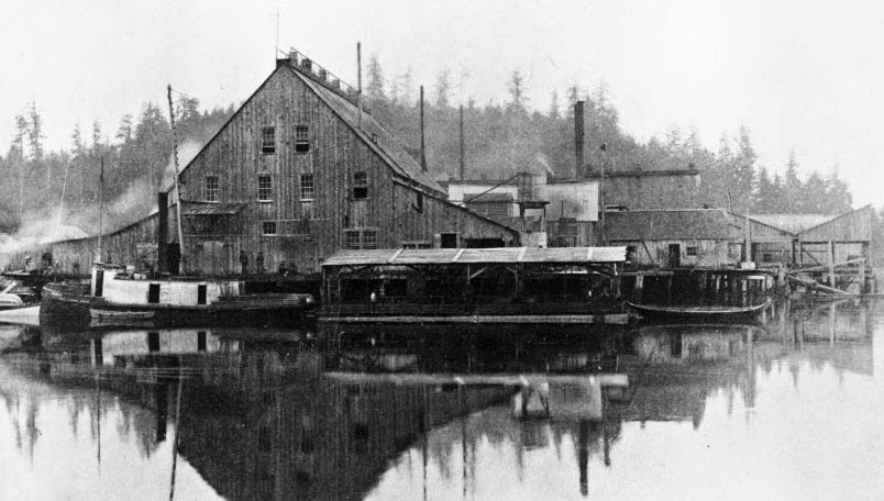 North Pacific Trading and Packing Company at Prince of Wales Island, Alaska. First established in 1878.