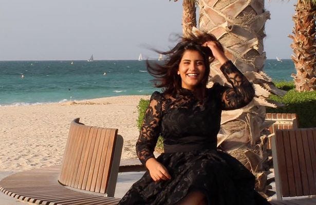 Saudi women's rights activist Loujain al-Hathloul, who was setneced to five years and eight months in jail