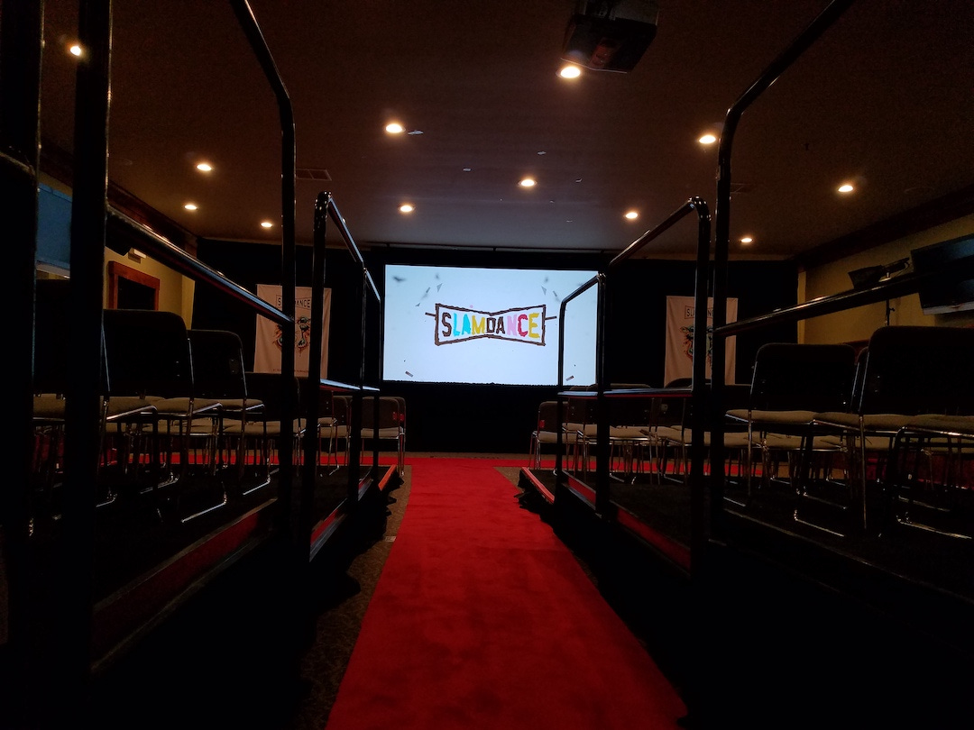 Empty Slamdance screening room