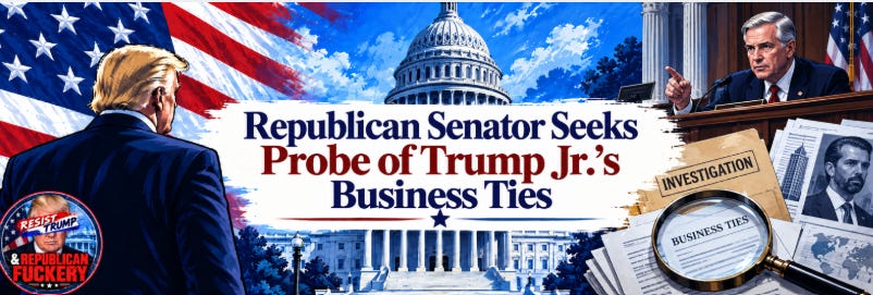 Republican Senator Seeks Probe of Trump Jr.’s Business Ties.