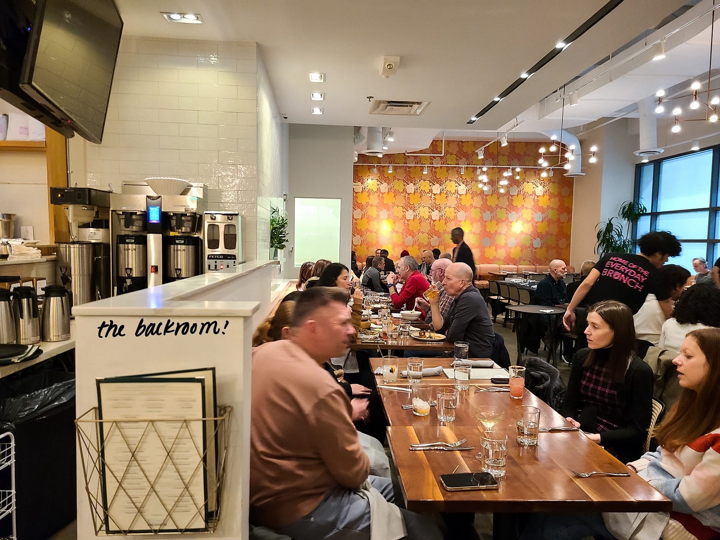 Unconventional Diner backroom seating