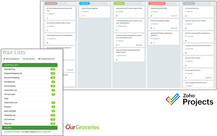 Unidimensional list and a Kanban board to manage household tasks. Unidimensional list and a Kanban board to manage household tasks.
