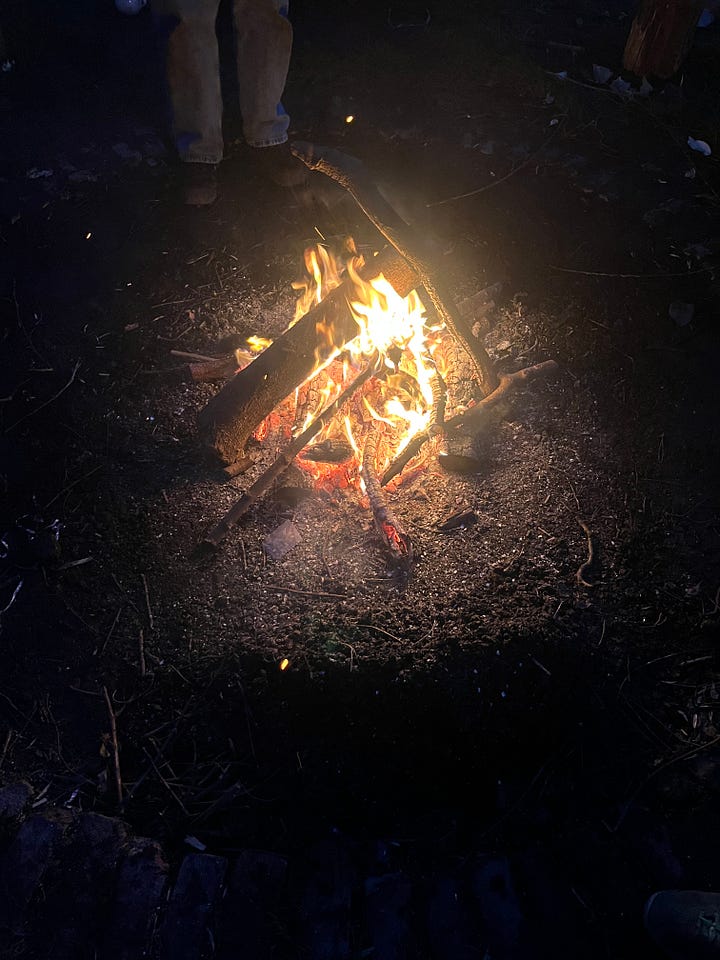 1. Sloshing through mud during a trail run around Epping Forest in December; 2. A Winter Solstice campfire.