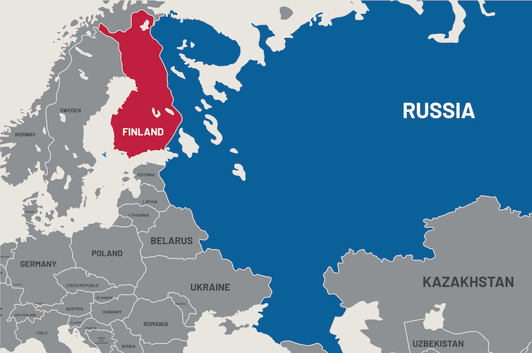 Map of Europe showing Finland and Russia. Map of Europe showing Finland and Russia.
