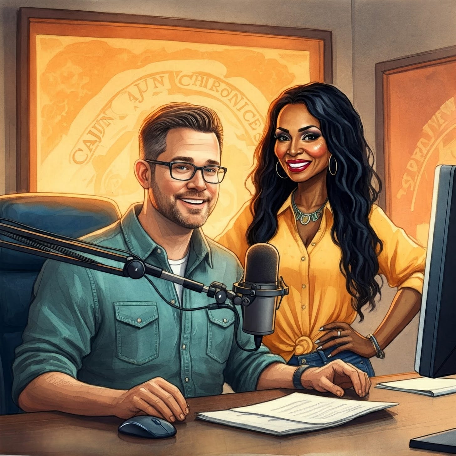 Image of the two co-hosts at Cajun Chronicles Podcast Corporation - Laurent and Dominique Image of the two co-hosts at Cajun Chronicles Podcast Corporation - Laurent and Dominique