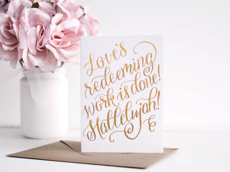 Biblical Easter Greeting Card  Love's Redeeming Work is image 1