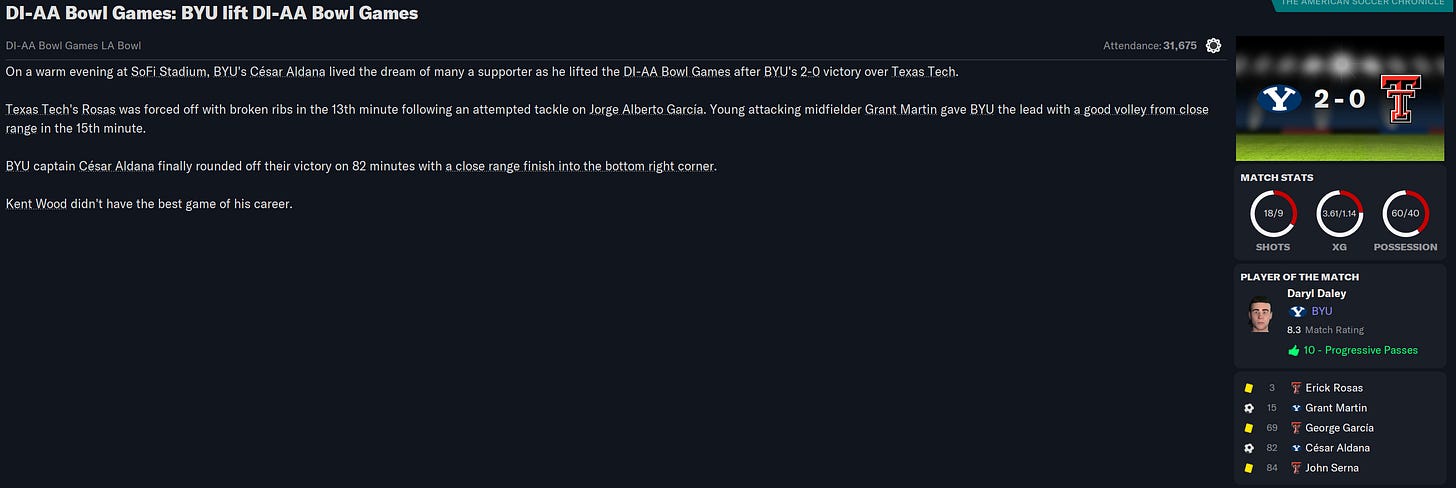 Football Manager 2023 Match Review