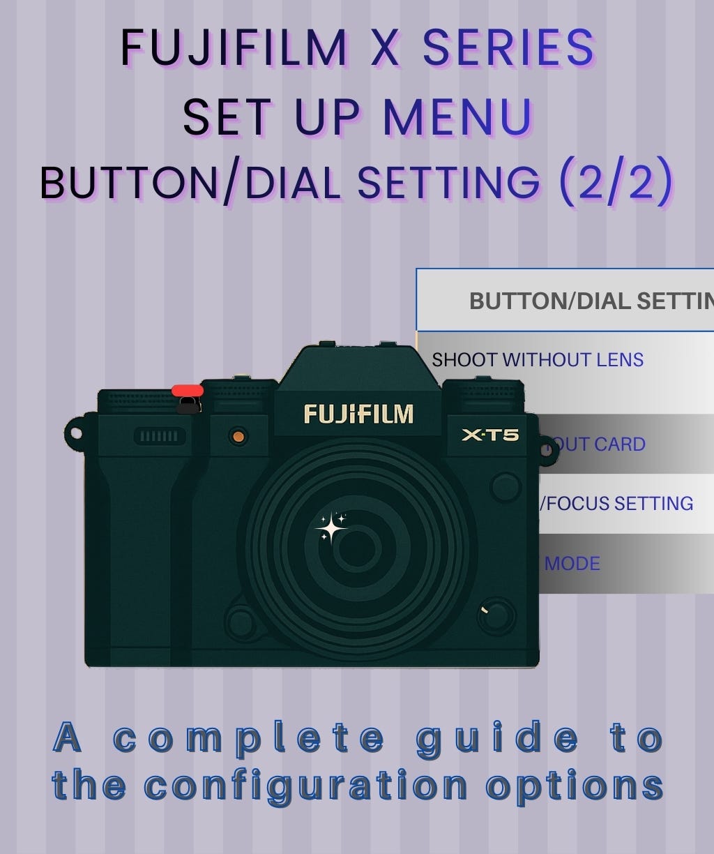 Fujifilm X Series fuji X-T5: Understanding Button/Dial Setting
