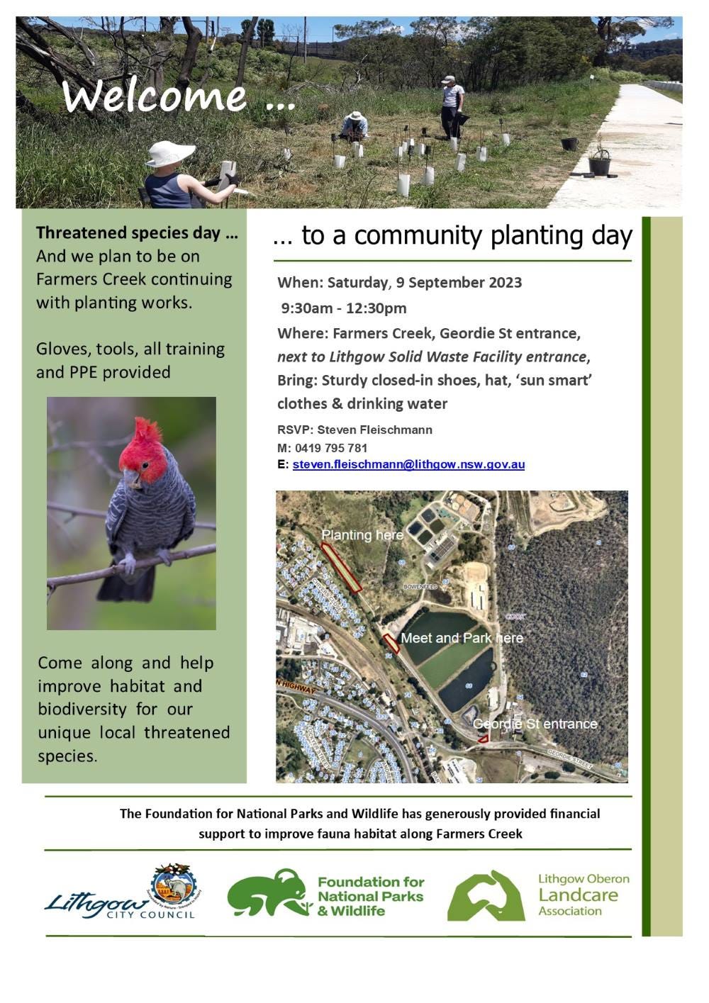 threatened species day farmers creek bushcare poster