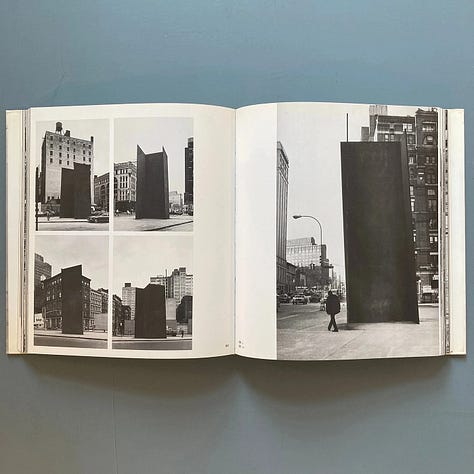 Richard Serra, Edited by Ernst-Gerhard Güse, with contributions by Yves-Alain Bois, Douglas Crimp, Richard Serra & Armin Zweite, Translation by Michael Robinson and John Shepley, Rizzoli, New York, NY, 1988 [Galerie m, Bochum / Verlag Gerd Hatje, Stuttgart, 1987] [Saint-Martin Bookshop, Bruxelles-Brussel. Art: © Richard Serra / ARS, New York]