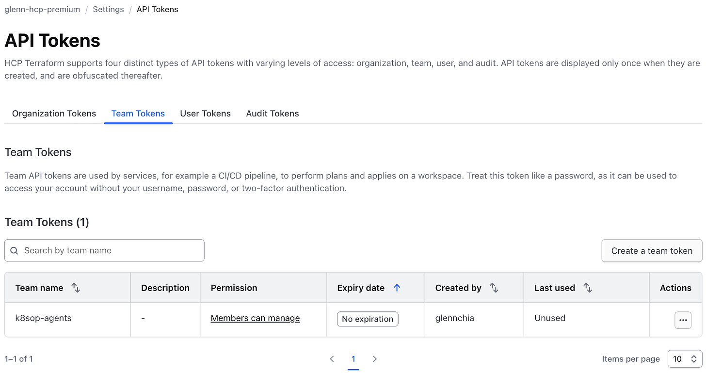 Terraform k8sop-agents team token Terraform k8sop-agents team token