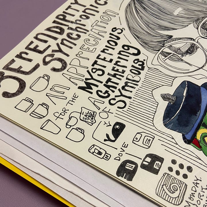 Images of icons on illustrated journal pages