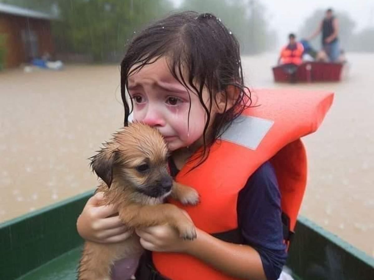 AI image of girl with dog