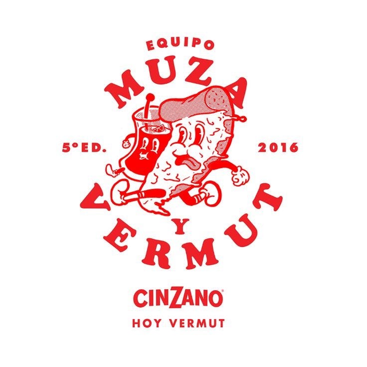 Muza y Vermut - Alan Berry Rhys | Graphic design professor, Retro logos, Logo design
