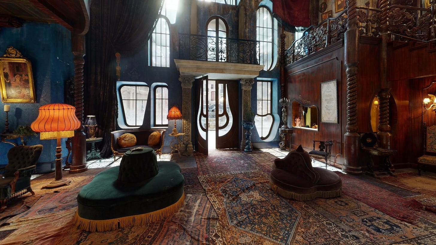 “One of the directives from our brief was to light the sets using practical lighting. Yorgos didnt want film lights in...