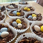 No Bake Chocolate Peanut Butter Mini Egg Nests