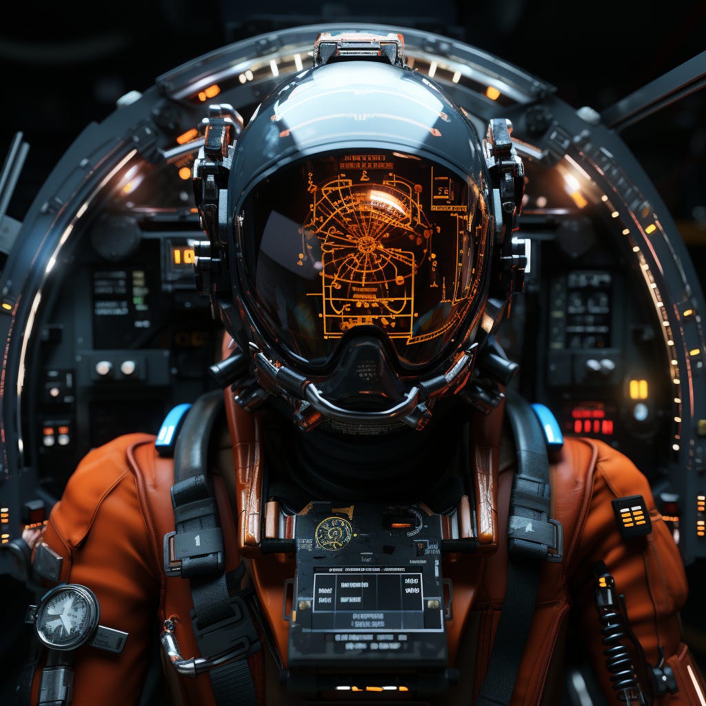 prompt: experimental HUD with geometric instruments on the display from the inside of Iron Mans suit, first person perspective, highly detailed