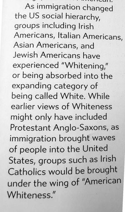 Textbook passage on the 'Whitening' of Jewish Americans