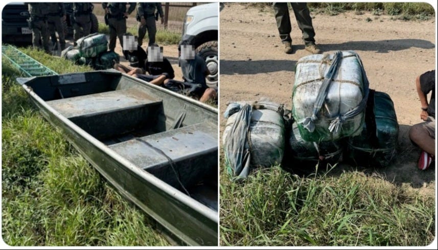 Four teen cartel smugglers were arrested on March 29, 2025, after crossing the Rio Grande into Texas with a boatload of drugs & a ladder. Four teen cartel smugglers were arrested on March 29, 2025, after crossing the Rio Grande into Texas with a boatload of drugs & a ladder.