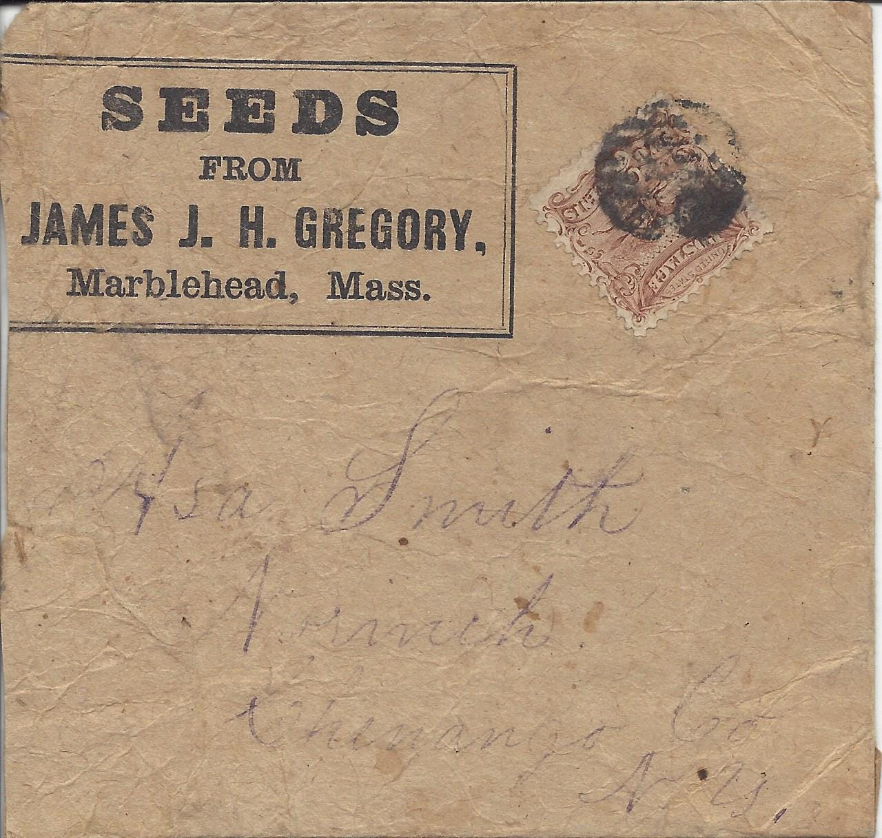 James J.H. Gregory Seed Co envelope