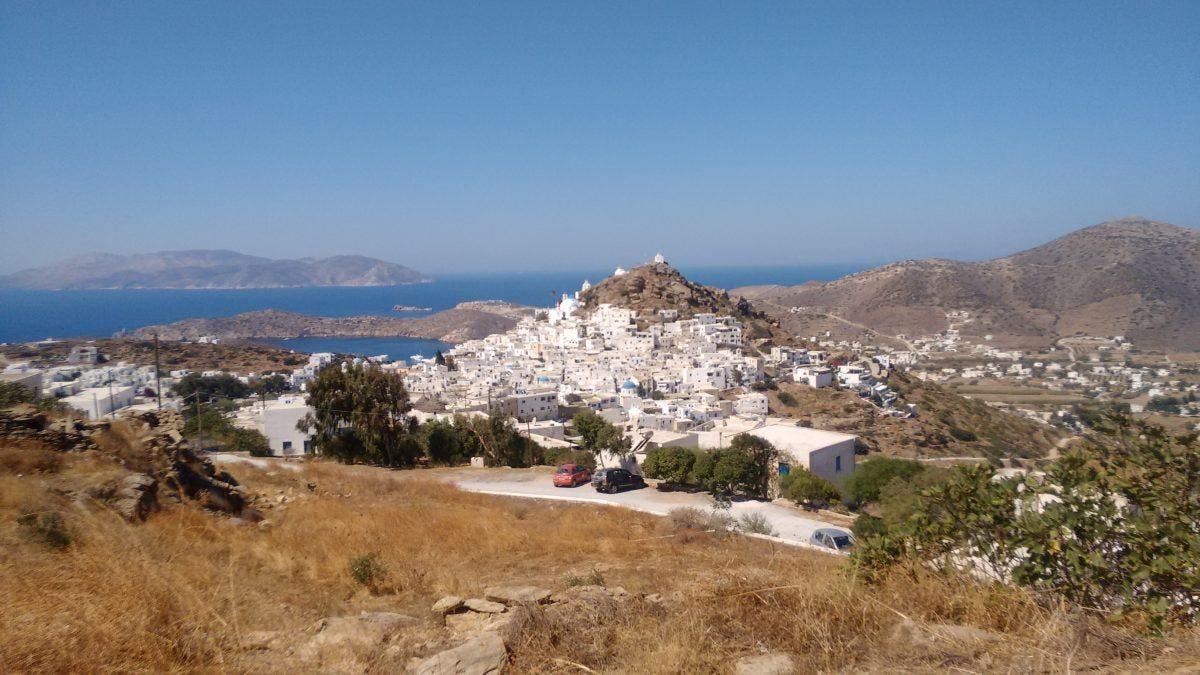 Chora, the main town on Ios.