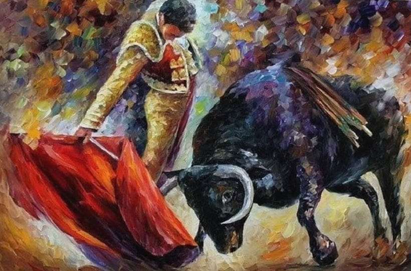Amazon.com: Pintura artística de pared de tauromaquia española, decoración  del hogar, pintura al óleo sobre lienzo, pintura decorativa, lienzo, arte  de pared, póster de sala de estar, pintura de dormitorio, 20 x :