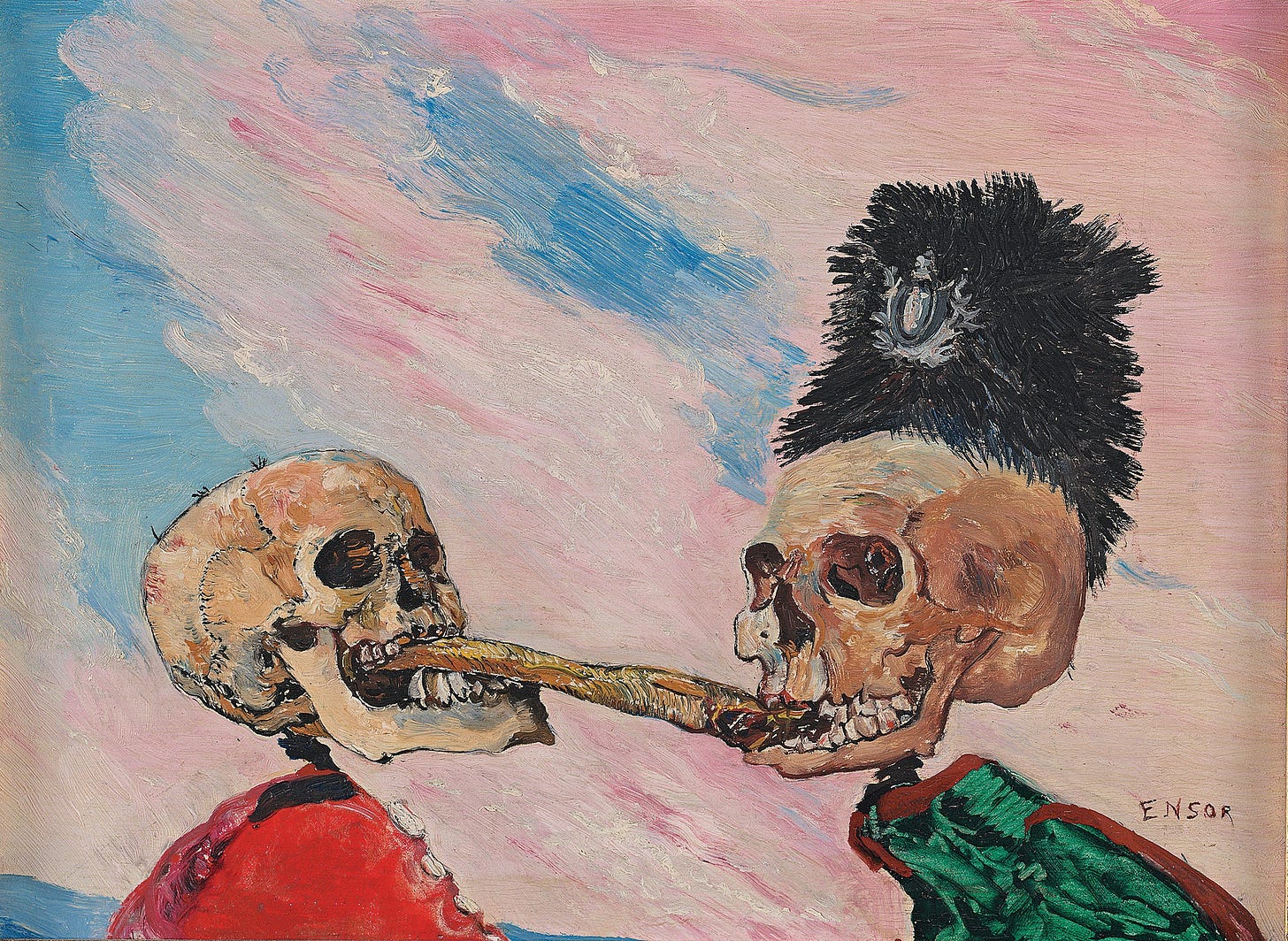 James Ensor. Skeletons Fighting over a Pickled Herring. 1891 | MoMA James Ensor. Skeletons Fighting over a Pickled Herring. 1891 | MoMA