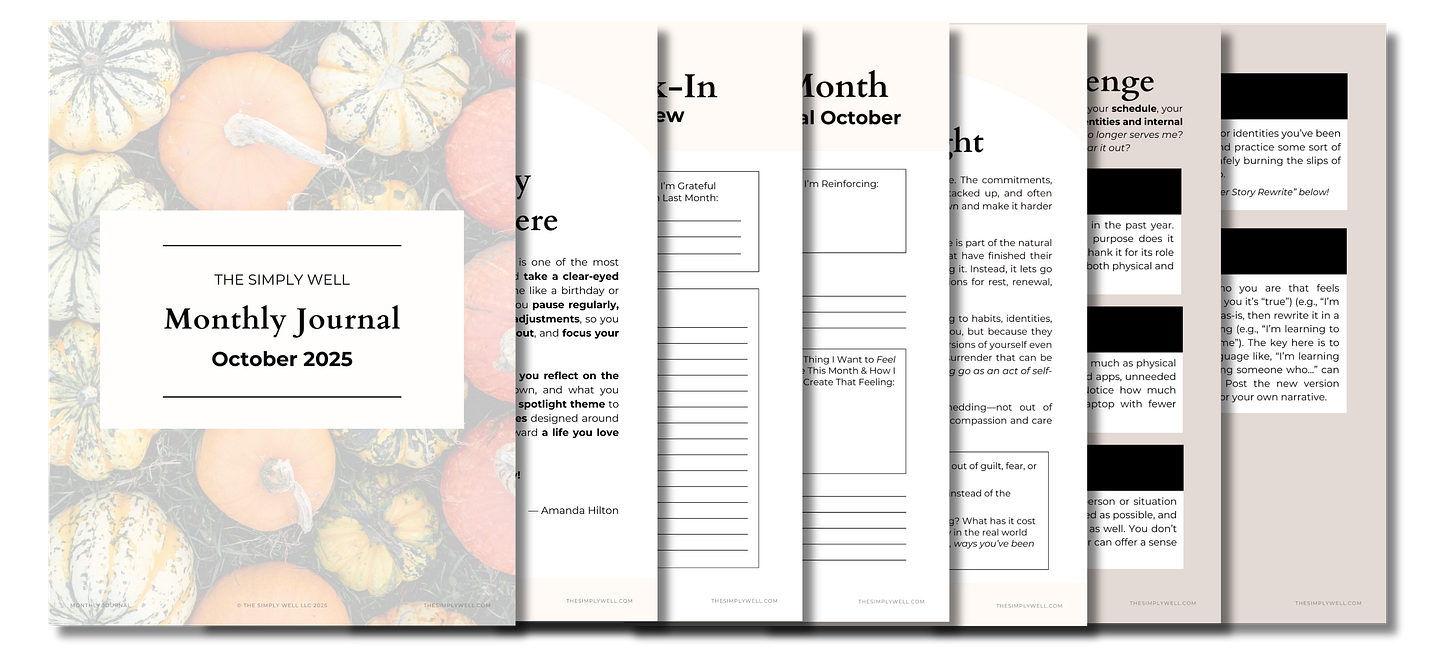 [October 2025] Monthly Journal - by Amanda Hilton