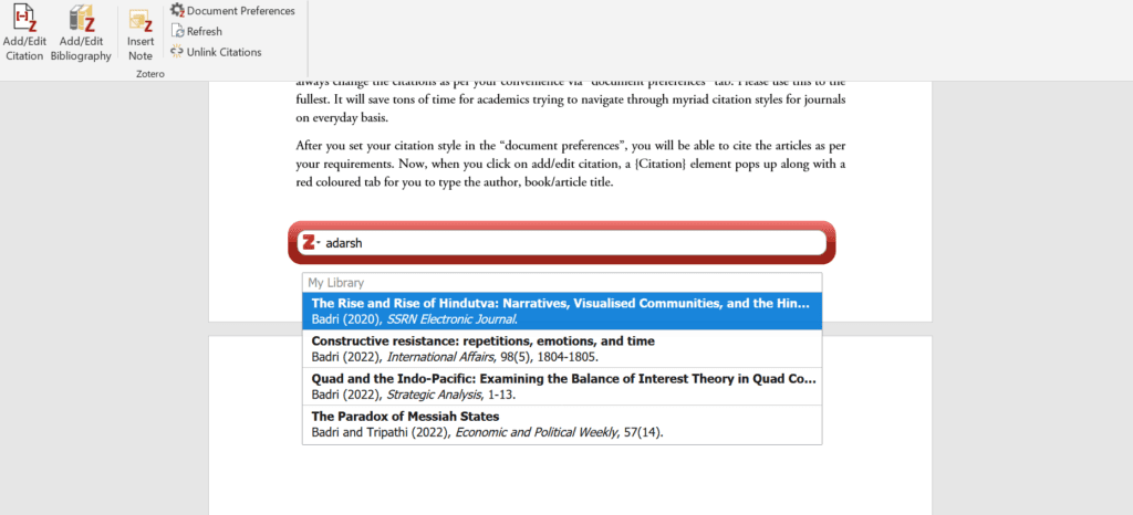 zotero-research-adarsh badri