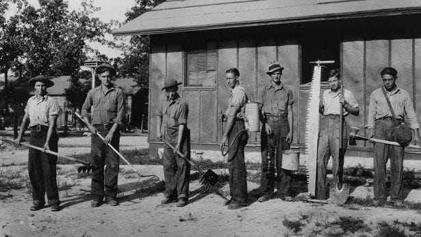 A group of men holding tools

AI-generated content may be incorrect.