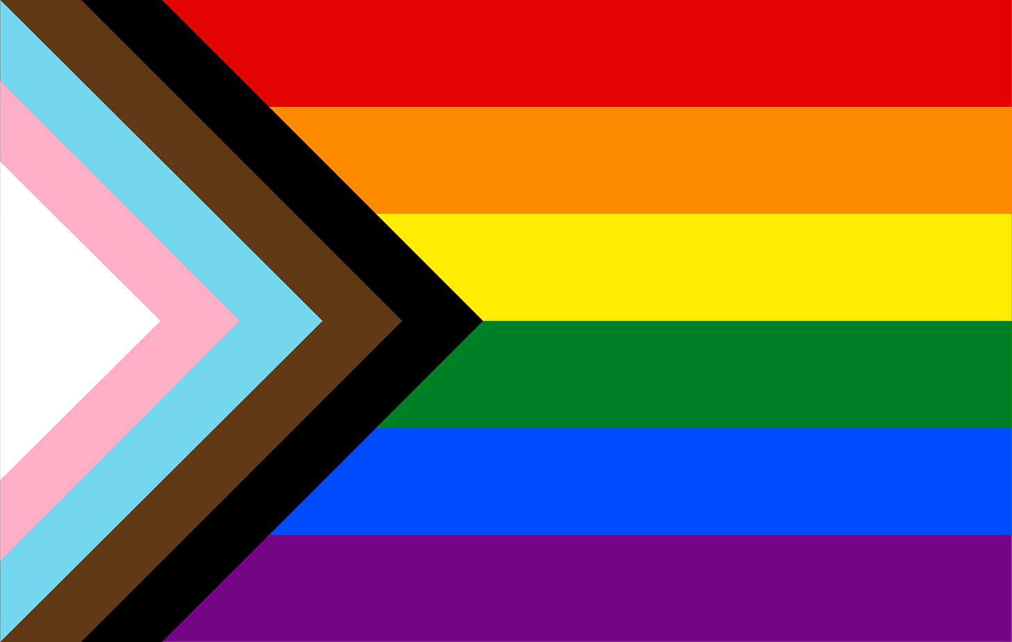 Daniel Quasar's Progress variant of the rainbow pride flag (2018)