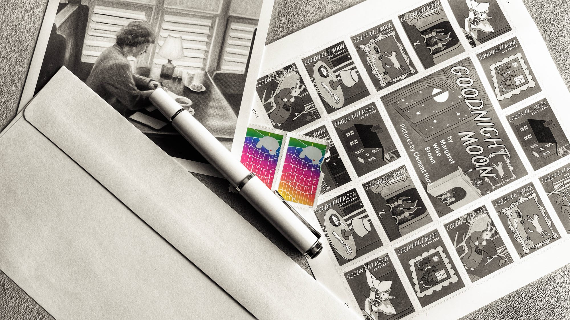 Stamps and writing pen Stamps and writing pen