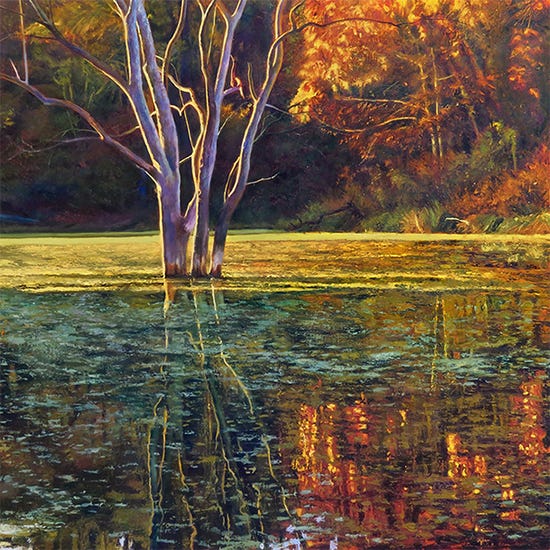 On the Pond II, 36 x 36", Oil, © John Hulsey On the Pond II, 36 x 36", Oil, © John Hulsey