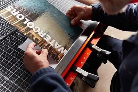 Gluing, triming, and punching a homemade linen hinge